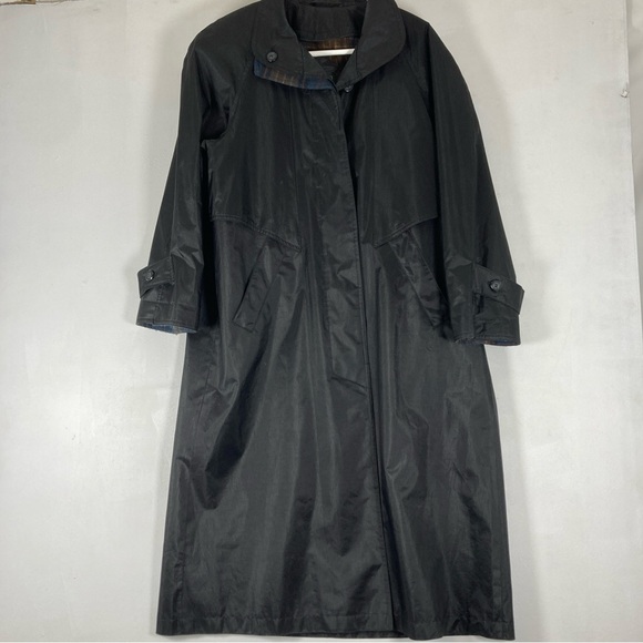 British Mist Jackets & Blazers - British Mist Trench Coat Flannel Lined Women's 3/4 Black Outdoor Waterproof Rain